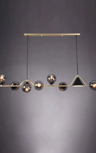 Home Light  Aluminum + Glass      Material Gold + Black Finished Pendent Light