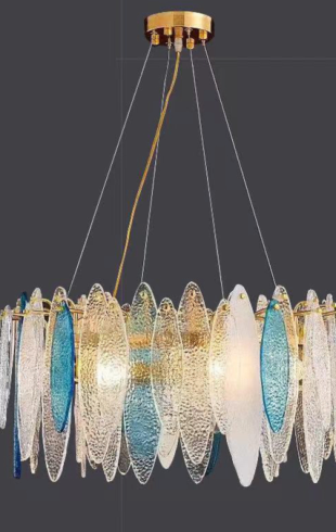 Home Light  Metal + Glass         Material Gold Finished Pendent Light