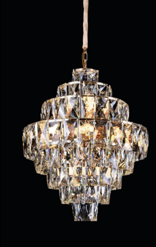 Home Light  Metal + Crystal       Material Gold Finished Pendent Light