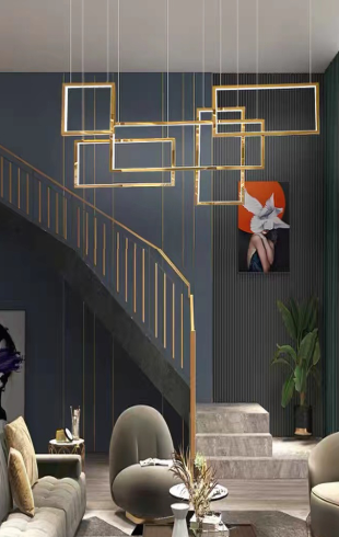 Home Light  Aluminum + Silica  Material Gold Finished Pendent Light