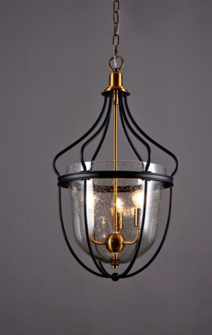 Home Light Metal + Glass Material Bk+Gab Finished Hanging Light