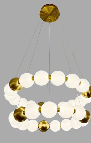 Home Light  Iron + Acrylic        Material Bronze + Milky Glass Finished Pendent Light