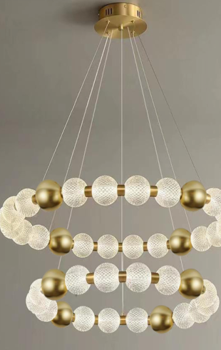 Home Light  Iron + Acrylic        Material Bronze + Clear Glass Finished Pendent Light