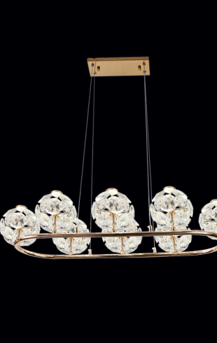 Home Light  Crystal               Material Gold Finished Pendent Light