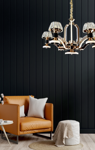 Home Light  Metal + Crystal + Acrylic  Material Rose Gold Finished Pendent Light