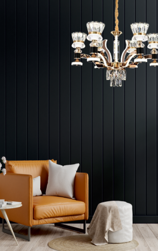 Home Light  Metal + Crystal + Acrylic  Material Rose Gold Finished Pendent Light