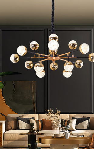 Home Light  Iron + Acrylic    Material Black + Gold Finished Pendent Light