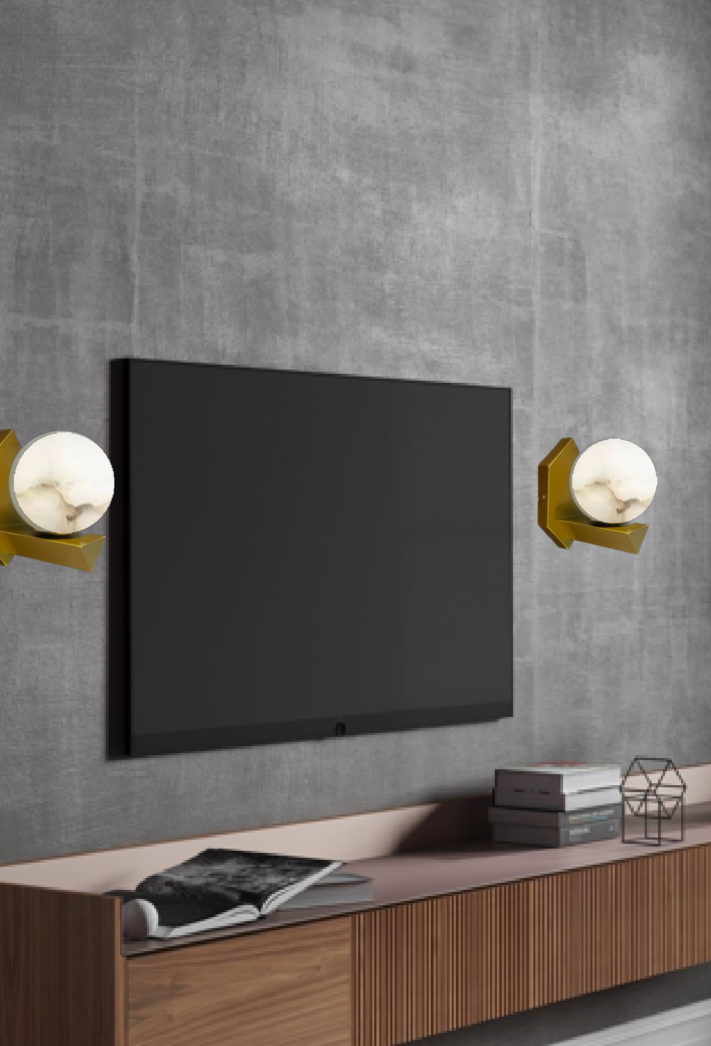 Light House Metal + Marble Material Gold Pc Finished Wall Light