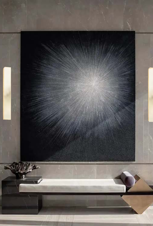 Light House Metal + Marble Material Brass Finished Wall Light