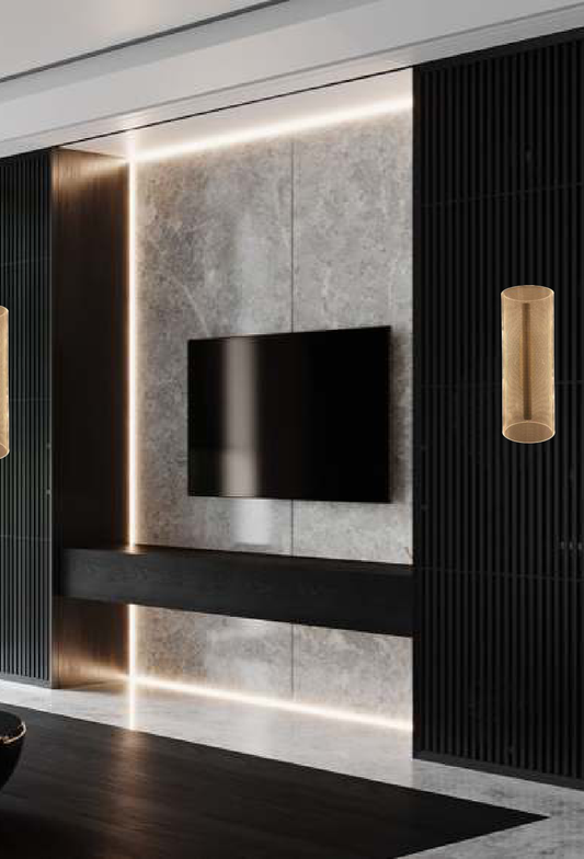 Light House Metal + Acralyc Material Gold+ Dotted Finished Wall Light